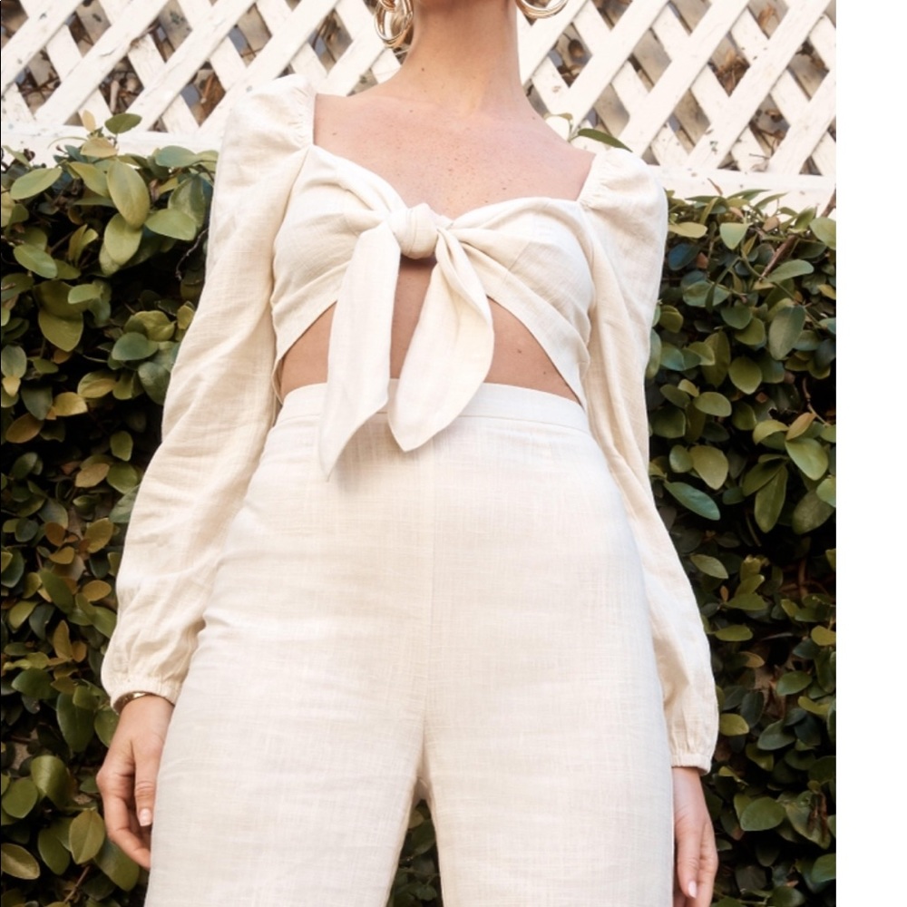 Nasty gal linen crop top